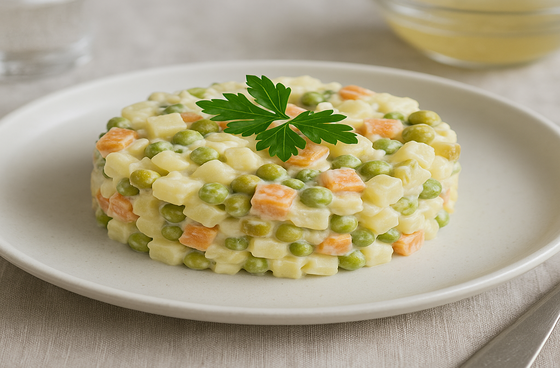 Vegetarian Olivier salad